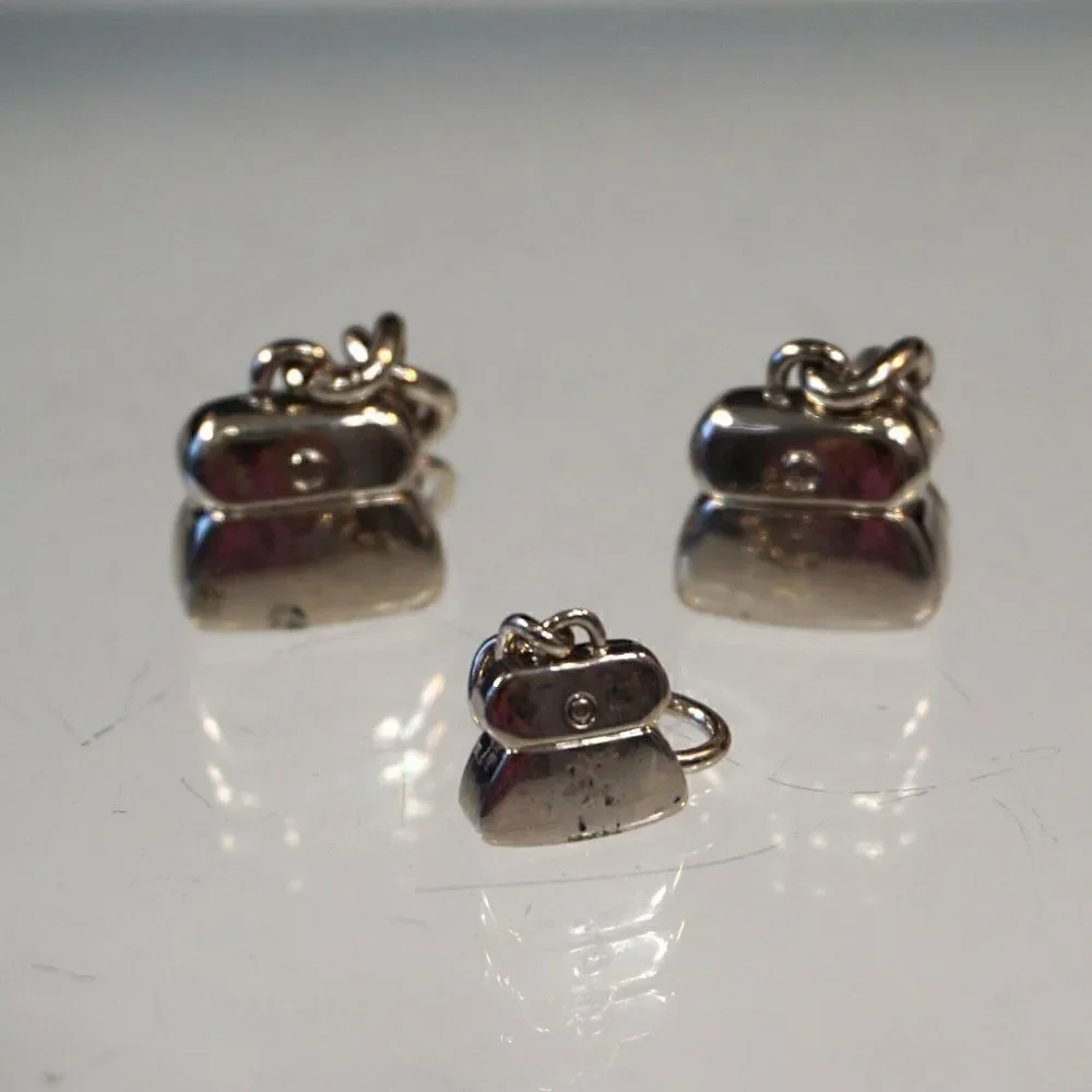3 Kathy Van Zeeland Purse Charms Bag Accessories Silver Tone Metal